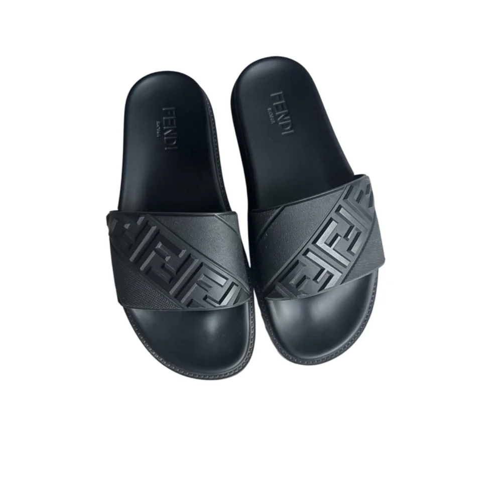 Fendi FF Motif Embossed Slides Size Men’s US8 Rubber Monogram
